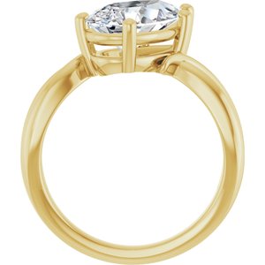 10K Yellow Gold 12x7.5 mm Pear Ring Mounting – image 3