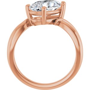 14K Rose Gold 12x7.5 mm Pear Ring Mounting – image 3