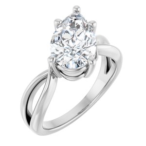 Sterling Silver 12x7.5 mm Pear Ring Mounting