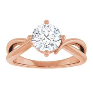 18K Rose Gold 7 mm Round Ring Mounting – image 5