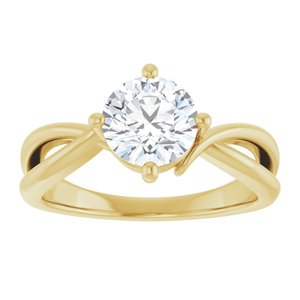 10K Yellow Gold 7 mm Round Ring Mounting – image 5