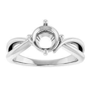 14K X1 White Gold 7 mm Round Ring Mounting – image 6