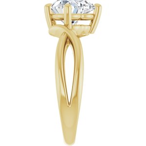18K Yellow Gold 8x8 mm Heart Ring Mounting – image 7