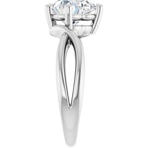 14K X1 White Gold 8x8 mm Heart Ring Mounting – image 7