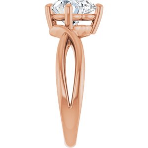 14K Rose Gold 8x8 mm Heart Ring Mounting – image 7