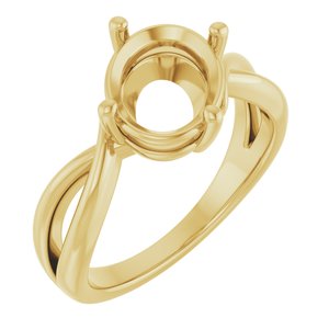 10K Yellow Gold 10x8 mm Oval Ring Mounting – image 2