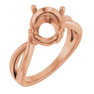14K Rose Gold 10x8 mm Oval Ring Mounting – image 2