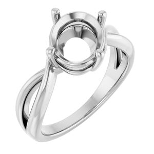 14K X1 White Gold 10x8 mm Oval Ring Mounting – image 2