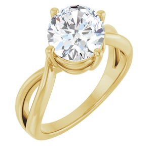 18K Yellow Gold 10x8 mm Oval Ring Mounting