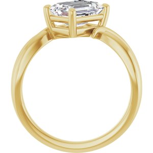 18K Yellow Gold 8x6 mm Emerald Ring Mounting – image 3