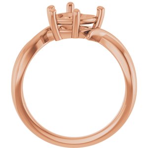 10K Rose Gold 8x8 mm Heart Ring Mounting – image 4