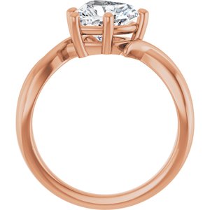 10K Rose Gold 8x8 mm Heart Ring Mounting – image 3