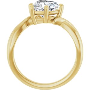 18K Yellow Gold 8x8 mm Heart Ring Mounting – image 3