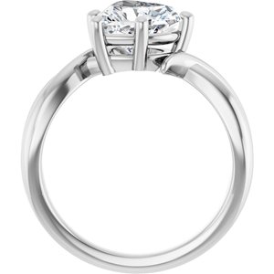 18K White Gold 8x8 mm Heart Ring Mounting – image 3