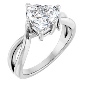 Continuum Sterling Silver 8x8 mm Heart Ring Mounting