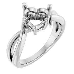 Continuum Sterling Silver 8x8 mm Heart Ring Mounting – image 2