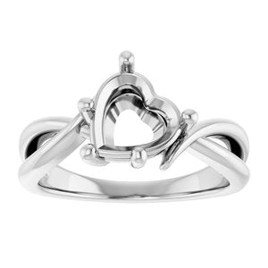 Continuum Sterling Silver 8x8 mm Heart Ring Mounting – image 6