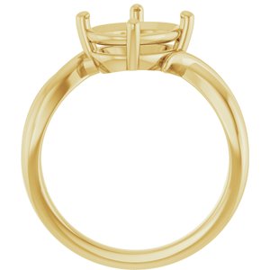 18K Yellow Gold 10x8 mm Oval Ring Mounting – image 4