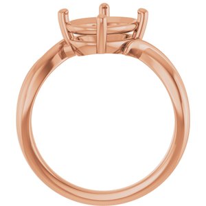 18K Rose Gold 10x8 mm Oval Ring Mounting – image 4