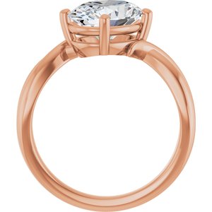 18K Rose Gold 10x8 mm Oval Ring Mounting – image 3