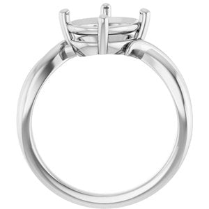 18K White Gold 10x8 mm Oval Ring Mounting – image 4