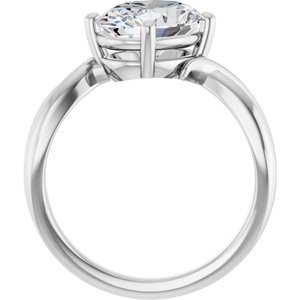 18K White Gold 10x8 mm Oval Ring Mounting – image 3