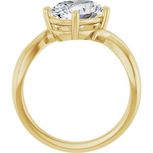 18K Yellow Gold 10x8 mm Oval Ring Mounting – image 3