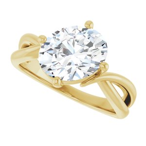 10K Yellow Gold 10x8 mm Oval Ring Mounting – image 8