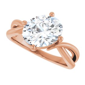 18K Rose Gold 10x8 mm Oval Ring Mounting – image 8