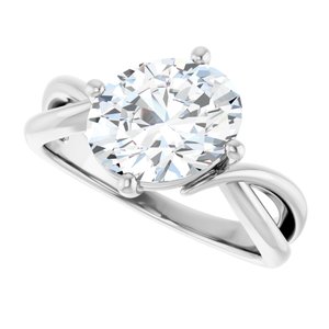 18K White Gold 10x8 mm Oval Ring Mounting – image 8