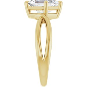 18K Yellow Gold 8x6 mm Emerald Ring Mounting – image 7