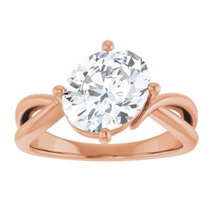 18K Rose Gold 10x8 mm Oval Ring Mounting – image 5
