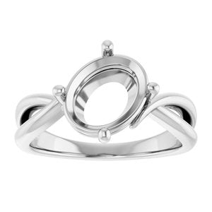 18K White Gold 10x8 mm Oval Ring Mounting – image 6