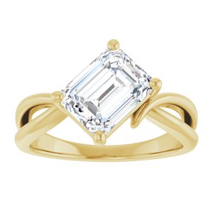14K Yellow Gold 8.5x6.5 mm Emerald Ring Mounting – image 5