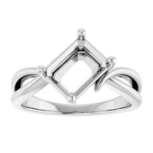 Platinum 8.5x6.5 mm Emerald Ring Mounting – image 6