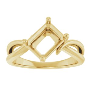10K Yellow Gold 8.5x6.5 mm Emerald Ring Mounting – image 6