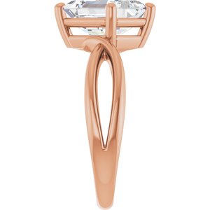 10K Rose Gold 9x7 mm Emerald Ring Mounting – image 7