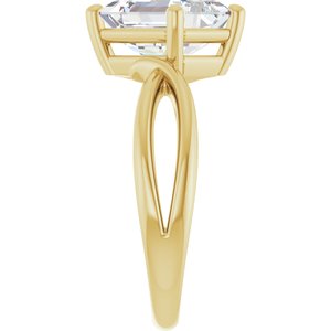 14K Yellow Gold 9x7 mm Emerald Ring Mounting – image 7