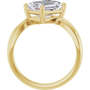 18K Yellow Gold 9x7 mm Emerald Ring Mounting – image 3