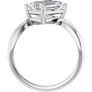 Sterling Silver 9x7 mm Emerald Ring Mounting – image 3