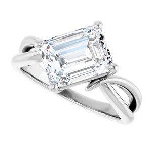 Continuum Sterling Silver 9x7 mm Emerald Ring Mounting – image 8