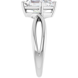 14K White Gold 8.5x6.5 mm Emerald Ring Mounting – image 7