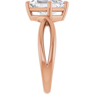14K Rose Gold 8.5x6.5 mm Emerald Ring Mounting – image 7