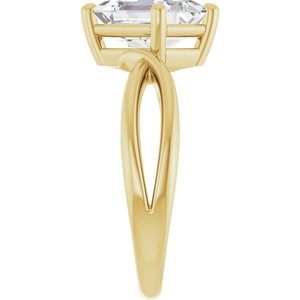 14K Yellow Gold 8.5x6.5 mm Emerald Ring Mounting – image 7