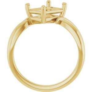 18K Yellow Gold 8.5x6.5 mm Emerald Ring Mounting – image 4