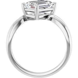 Sterling Silver 8.5x6.5 mm Emerald Ring Mounting – image 3