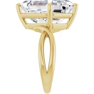 18K Yellow Gold 14x12 mm Emerald Ring Mounting – image 7