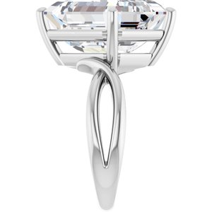 14K X1 White Gold 14x12 mm Emerald Ring Mounting – image 7