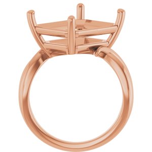 10K Rose Gold 14x12 mm Emerald Ring Mounting – image 4