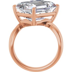 18K Rose Gold 14x12 mm Emerald Ring Mounting – image 3